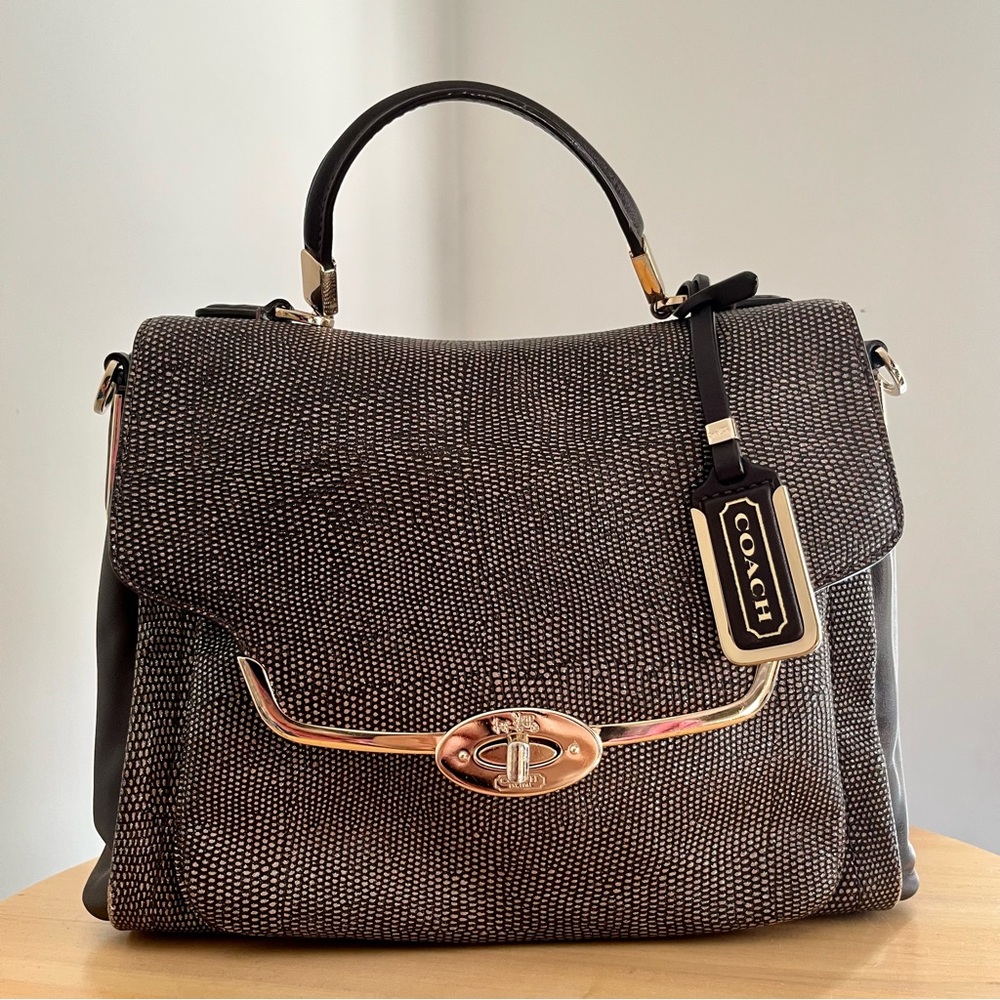 Coach 2013 Madison Sadie Flap Satchel Glitter Lizard-Embossed